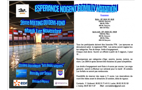 Programme meeting demi-fond